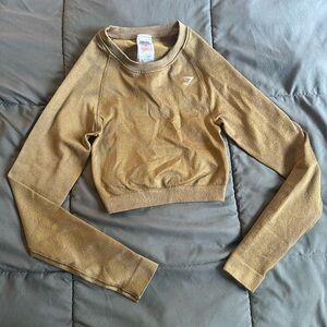 Women's Gymshark Gold Long Sleeve Crop Top